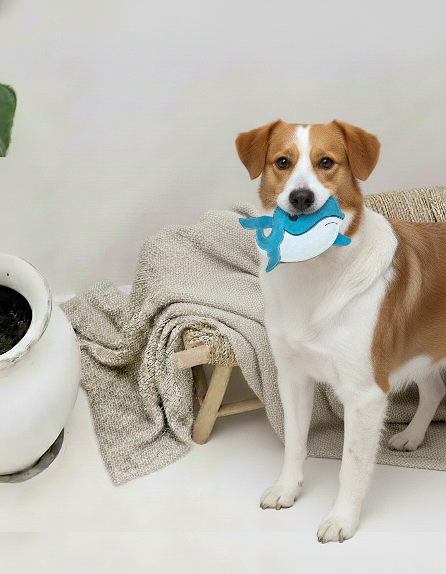 BUDDY - Hundespielzeug aus Leder "Wal"