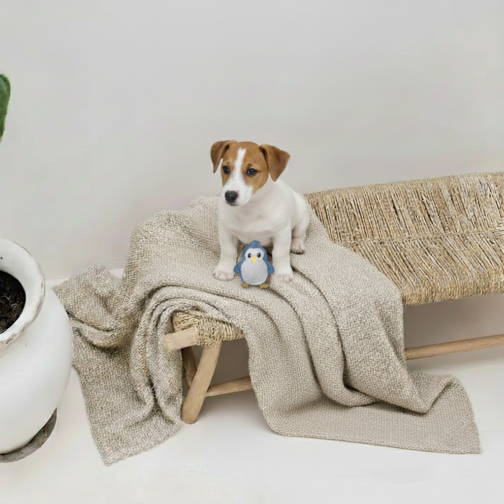 BUDDY - Hundespielzeug aus Leder für kleine Hunde "Pinguin"