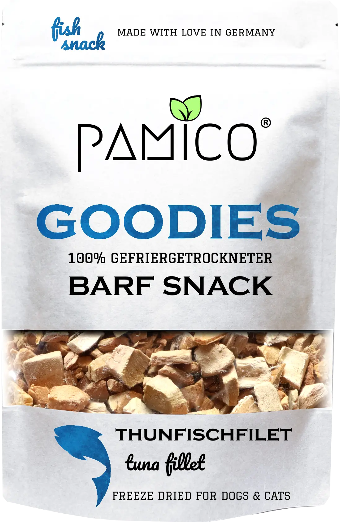 Pamico - Gefriergetrocknete Thunfisch Goodies für Hunde & Katzen – Natürlicher Fischsnack reich an Omega-3, Jod & Protein