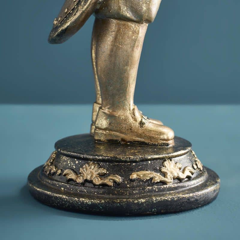 Werns - Kartenhalter Hund, Braun/Gold Polyresin, 15 x 10,5 x 31 cm