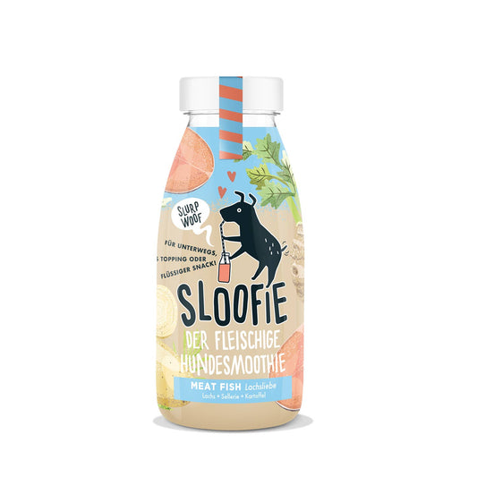 Sloofie - Meat Fish - Lachs, Hundesmoothie, Topping, flüssiger Snack,