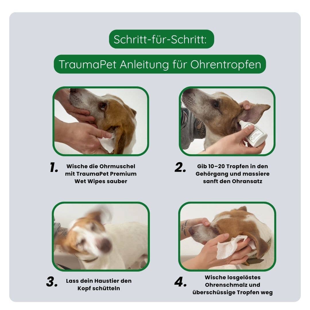 TraumaPet Deutschland - Ohrentropfen für Hund & Katze – Juckreiz, 50 ml