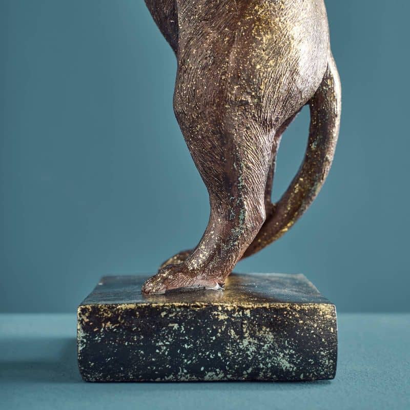 Werns - Kartenhalter Hund, Braun/Gold Polyresin, 14 x 15 x 28 cm