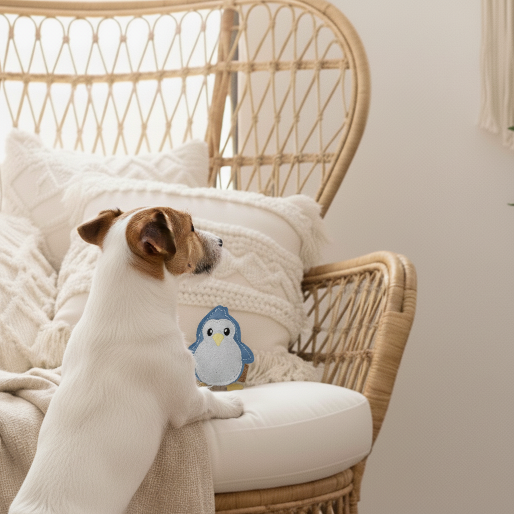 BUDDY - Hundespielzeug aus Leder für kleine Hunde "Pinguin"