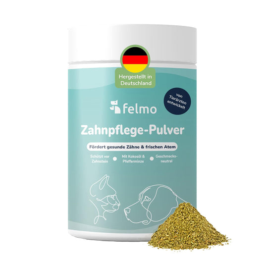 felmo - Zahnpflege-Pulver für Hunde und Katzen - 160g