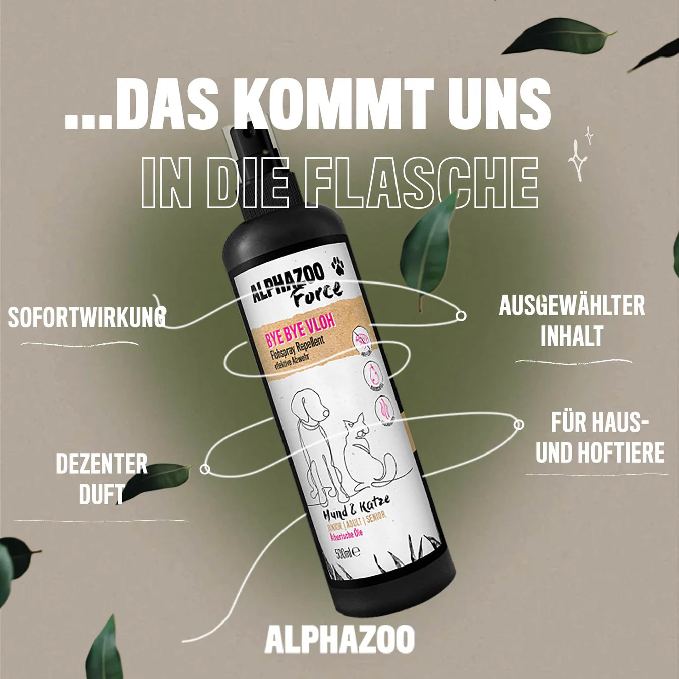 Alphazoo - ByeByeVloh Flohmittel für Hunde und Katzen - 200ml