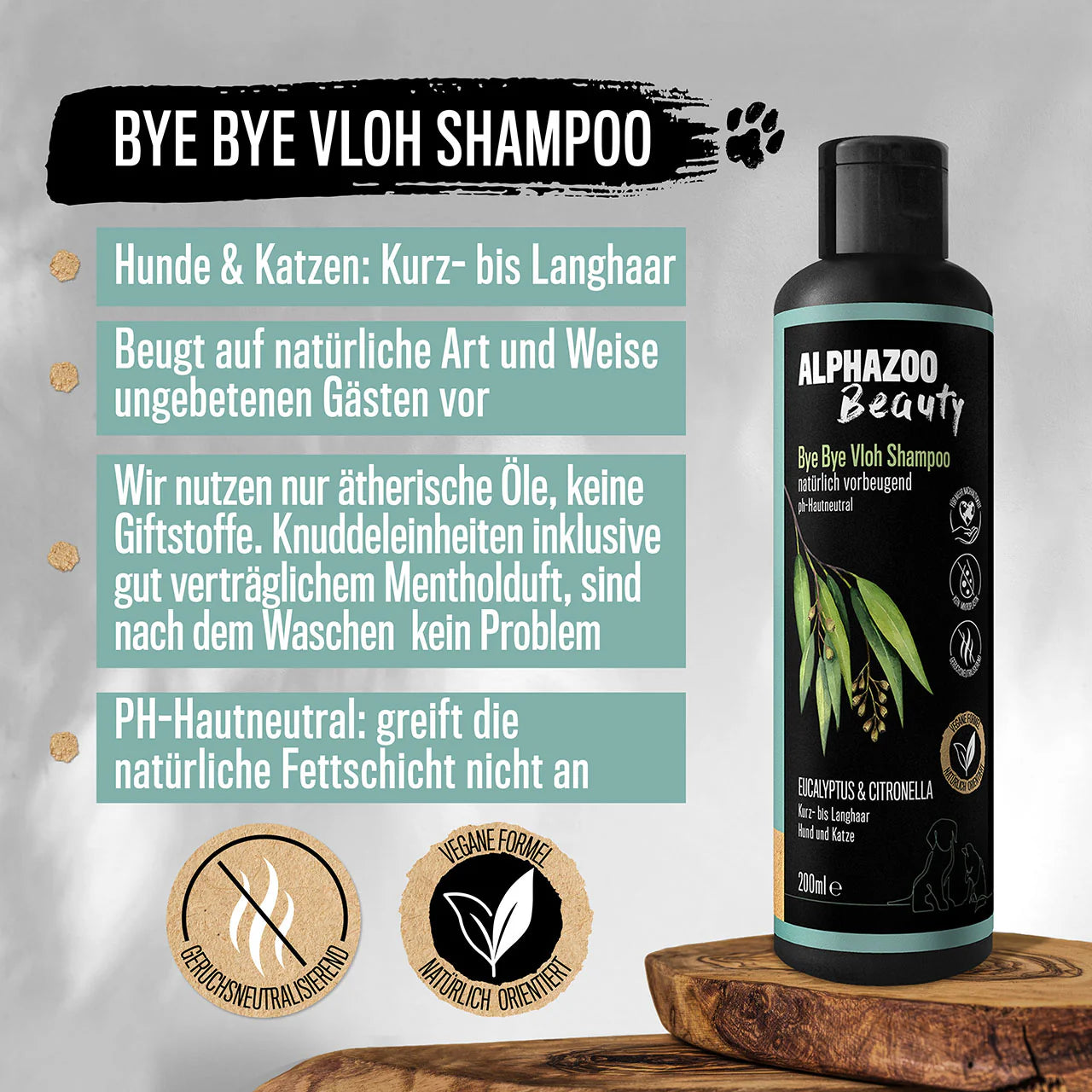 Alphazoo - Bye-Bye-Vloh Flohshampoo für Hunde - 200ml